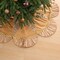 Luxury Gold Scalloped Christmas Tree Skirt, 48-Inch Holiday Tree Base Cover with Sequins and Pleated Trim